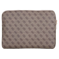 Guess Sleeve 4G Zipper Pocket Triangle Logo 14" Laptop Bag - Brown