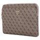 Guess Sleeve 4G Zipper Pocket Triangle Logo 14" Laptop Bag - Brown