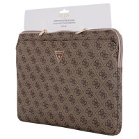 Guess Sleeve 4G Zipper Pocket Triangle Logo 14" Laptop Bag - Brown