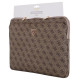 Guess Sleeve 4G Zipper Pocket Triangle Logo 14" Laptop Bag - Brown