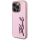 Karl Lagerfeld Wrinkled Metal Signature iPhone 15 Pro Max Case - Pink