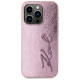 Karl Lagerfeld Wrinkled Metal Signature iPhone 15 Pro Max Case - Pink