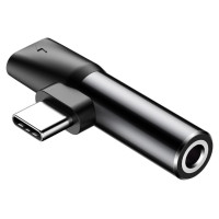 Baseus Audio Converter L41 adapter from USB-C to USB-C port + 3.5 mm headphone jack black (CATL41-01)