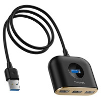 Baseus HUB Baseus Square USB-A to 1x USB-A 3.2 Gen 1 / 3x USB 2.0 with 1m cable - black