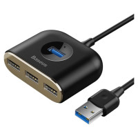 Baseus HUB Baseus Square USB-A to 1x USB-A 3.2 Gen 1 / 3x USB 2.0 with 1m cable - black