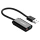 Ugreen external sound card music adapter USB - 3.5 mm mini jack 15cm black (30724)