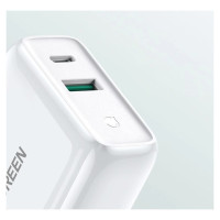 Ugreen Fast USB Type C / USB Wall Charger 36 W Quick Charge 4.0 Power Delivery white (60468 CD170)