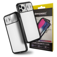 Wozinsky Magnetic Cam Slider Case Full Body Cover built-in front glass lens rotector for Huawei P40 black
