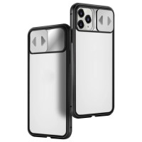 Wozinsky Magnetic Cam Slider Case Full Body Cover built-in front glass lens rotector for Huawei P40 black