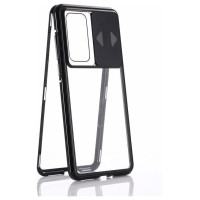 Wozinsky Magnetic Cam Slider Case Full Body Cover built-in front glass lens rotector for Huawei P40 black