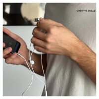 Dudao in-ear headphones headset with remote control and microphone 3.5 mm mini jack white (X10 Pro white)