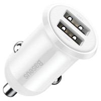 Baseus Grain Pro car charger 2x USB 4.8 A white (CCALLP-02)