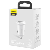 Baseus Grain Pro car charger 2x USB 4.8 A white (CCALLP-02)