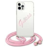 Guess GUHCP12MCRTVSPI iPhone 12/12 Pro 6.1" pink/pink hardcase Script Vintage