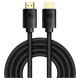 Baseus HDMI 2.1 Cable 8K 60 Hz 48 Gbps / 4K 120 Hz / 2K 144 Hz 3D eARC QMS Dynamic HDR VRR ALLM 3 m black (CAKGQ-L01)