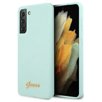 Guess GUHCS21MLSLMGLB S21+ G996 blue/blue hardcase Silicone Script Metal Logo