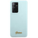 Guess GUHCS21LLSLMGLB S21 Ultra G998 blue/blue hardcase Silicone Script Metal Logo