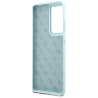 Guess GUHCS21LLSLMGLB S21 Ultra G998 blue/blue hardcase Silicone Script Metal Logo