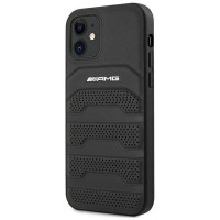 Mercedes AMG AMHCP12SGSEBK iPhone 12 mini 5,4" czarny/black hardcase Leather Debossed Lines