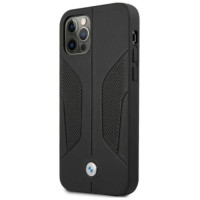 BMW Etui BMW BMHCP12MRSCSK iPhone 12/12 Pro 6,1" czarny/black hardcase Leather Perforate Sides