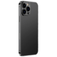 Baseus Frosted Glass Case Cover for iPhone 13 Pro Hard Cover with Gel Frame black (ARWS000401)
