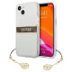 Guess GUHCP13SKB4GBR iPhone 13 mini 5.4" Transparent hardcase 4G Brown Strap Charm