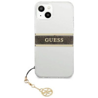 Guess GUHCP13SKB4GBR iPhone 13 mini 5.4" Transparent hardcase 4G Brown Strap Charm