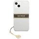 Guess GUHCP13SKB4GBR iPhone 13 mini 5.4" Transparent hardcase 4G Brown Strap Charm