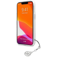 Guess GUHCP13SKB4GGR iPhone 13 mini 5.4" Transparent hardcase 4G Gray Strap Charm