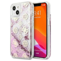 Guess GUHCP13SLGPEPI iPhone 13 mini 5.4" pink/pink hardcase Peony Liquid Glitter