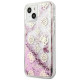 Guess GUHCP13SLGPEPI iPhone 13 mini 5.4" pink/pink hardcase Peony Liquid Glitter
