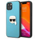 Karl Lagerfeld KLHCP13SPKMB iPhone 13 mini 5,4" niebieski/blue hardcase Leather Ikonik Karl`s Head Metal