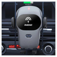 Dudao Automatic Car Holder with Built-in Qi 15W Wireless Charger Gray (F20xs)