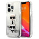 Karl Lagerfeld KLHCP13LKICGLS iPhone 13 Pro / 13 6,1" srebrny/silver hardcase Liquid Glitter Karl&Choupette Head