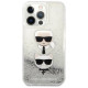 Karl Lagerfeld KLHCP13LKICGLS iPhone 13 Pro / 13 6,1" srebrny/silver hardcase Liquid Glitter Karl&Choupette Head