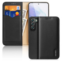 Dux Ducis Hivo Leather Flip Cover Genuine Leather Wallet For Cards And Documents Samsung Galaxy S22 + (S22 Plus) Black