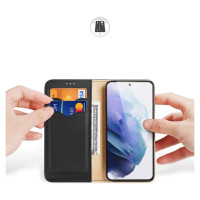 Dux Ducis Hivo Leather Flip Cover Genuine Leather Wallet For Cards And Documents Samsung Galaxy S22 + (S22 Plus) Black