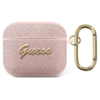 Guess GUA3SASMP AirPods 3 cover pink/pink Saffiano Script Metal Collection