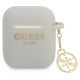 Guess GUA2LSC4EG AirPods cover grey/grey Silicone Charm 4G Collection