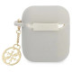Guess GUA2LSC4EG AirPods cover grey/grey Silicone Charm 4G Collection