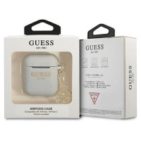 Guess GUA2LSC4EG AirPods cover grey/grey Silicone Charm 4G Collection