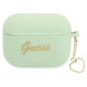 Guess GUAPLSCHSN AirPods Pro cover green/green Silicone Charm Heart Collection