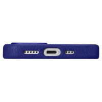 Icarer Litchi Premium Leather Case iPhone 14 Magnetic Leather Case with MagSafe Dark Blue (WMI14220709-DB)