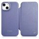 Icarer CE Premium Leather Folio Case iPhone 14 Plus Magnetic Flip Leather Folio Case MagSafe Light Purple (WMI14220715-LP)