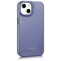 Icarer CE Premium Leather Folio Case iPhone 14 Plus Magnetic Flip Leather Folio Case MagSafe Light Purple (WMI14220715-LP)