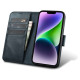 Icarer Oil Wax Wallet Case 2in1 Case iPhone 14 Anti-RFID Leather Flip Case Blue (WMI14220721-BU)