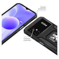 Wozinsky Ring Armor case for Samsung Galaxy A03 armored cover magnetic holder ring black