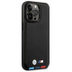 BMW Case BMW BMHMP14L22PTDK iPhone 14 Pro 6.1 "black / black Leather Stamp Tricolor Magsafe