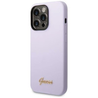 Guess GUHCP14XSLSMU iPhone 14 Pro Max 6.7" purple/purple hard case Silicone Vintage Gold Logo