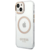 Guess GUHMP14SHTRMD iPhone 14 6.1 "gold / gold hard case Metal Outline Magsafe